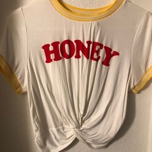 White and Yellow Crop Top